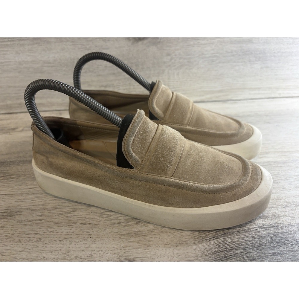 Vince Ghita Platform Loafers Women's Size 6.5 M Beige Leather Slip On Shoes